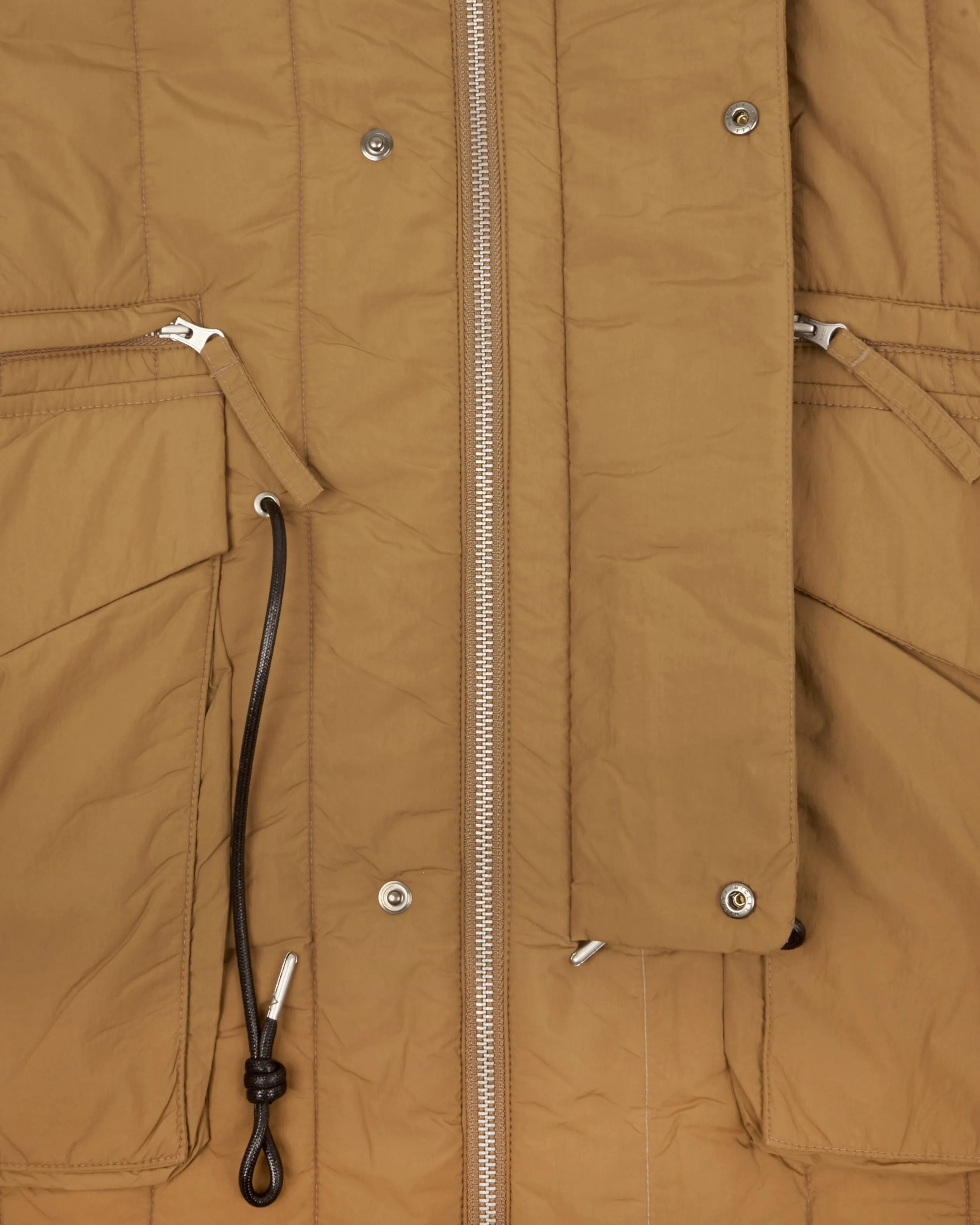 Uniform Bridge Quilting Hooded Parka - Orange