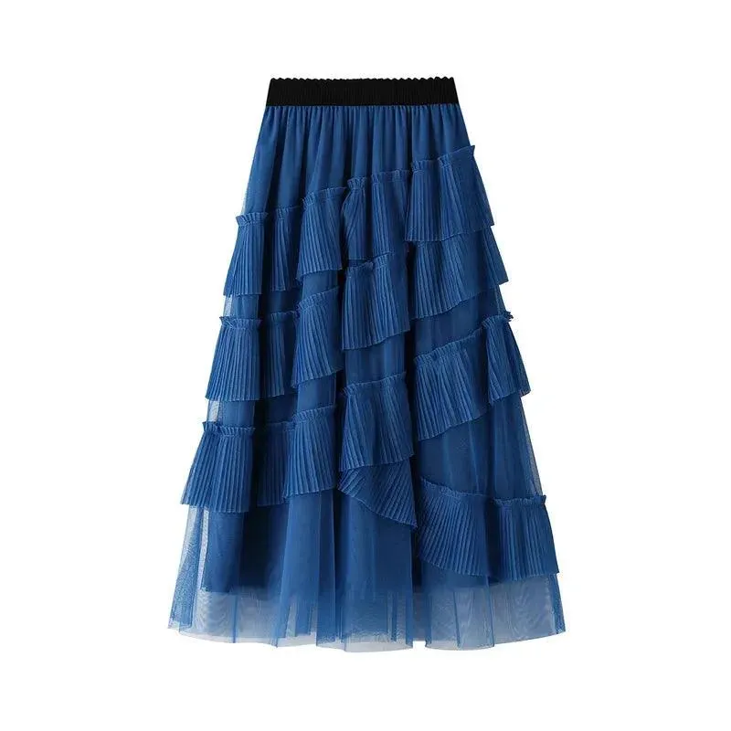 Vintage Skirt Fairy Style Asymmetrical Mesh