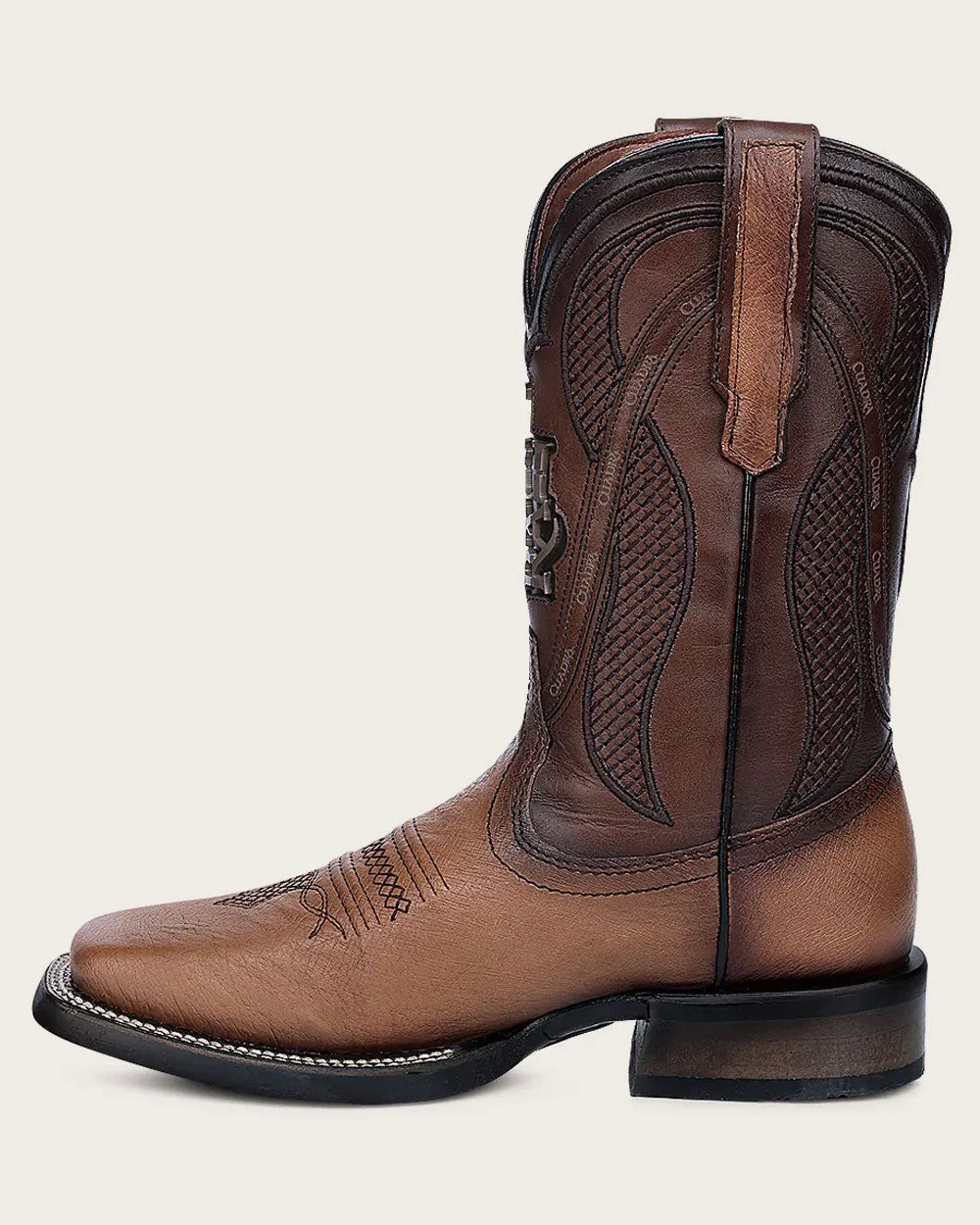 Western rodeo honey ostrich boot