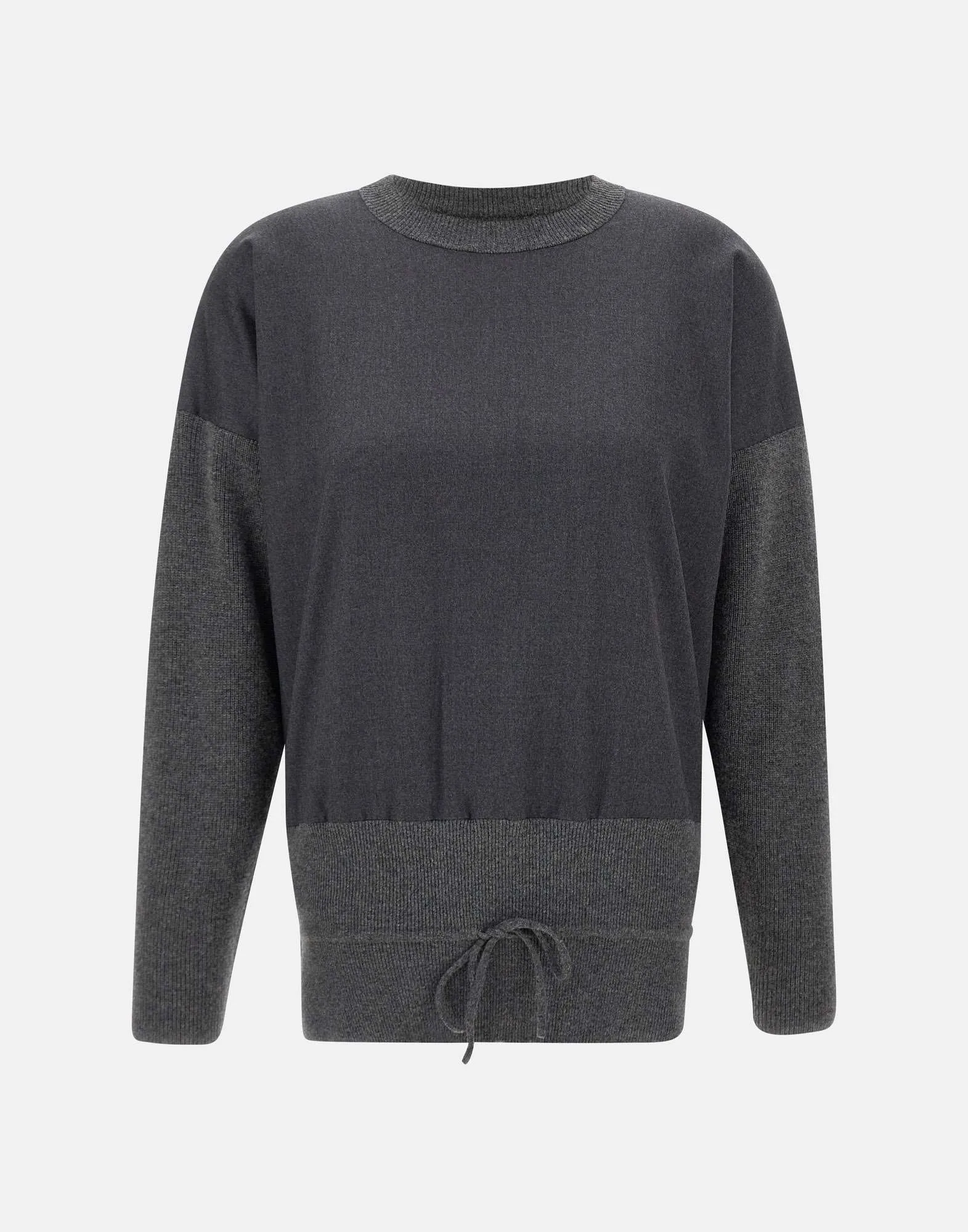 Wool Silk Cashmere Sweater in Smoky Grey