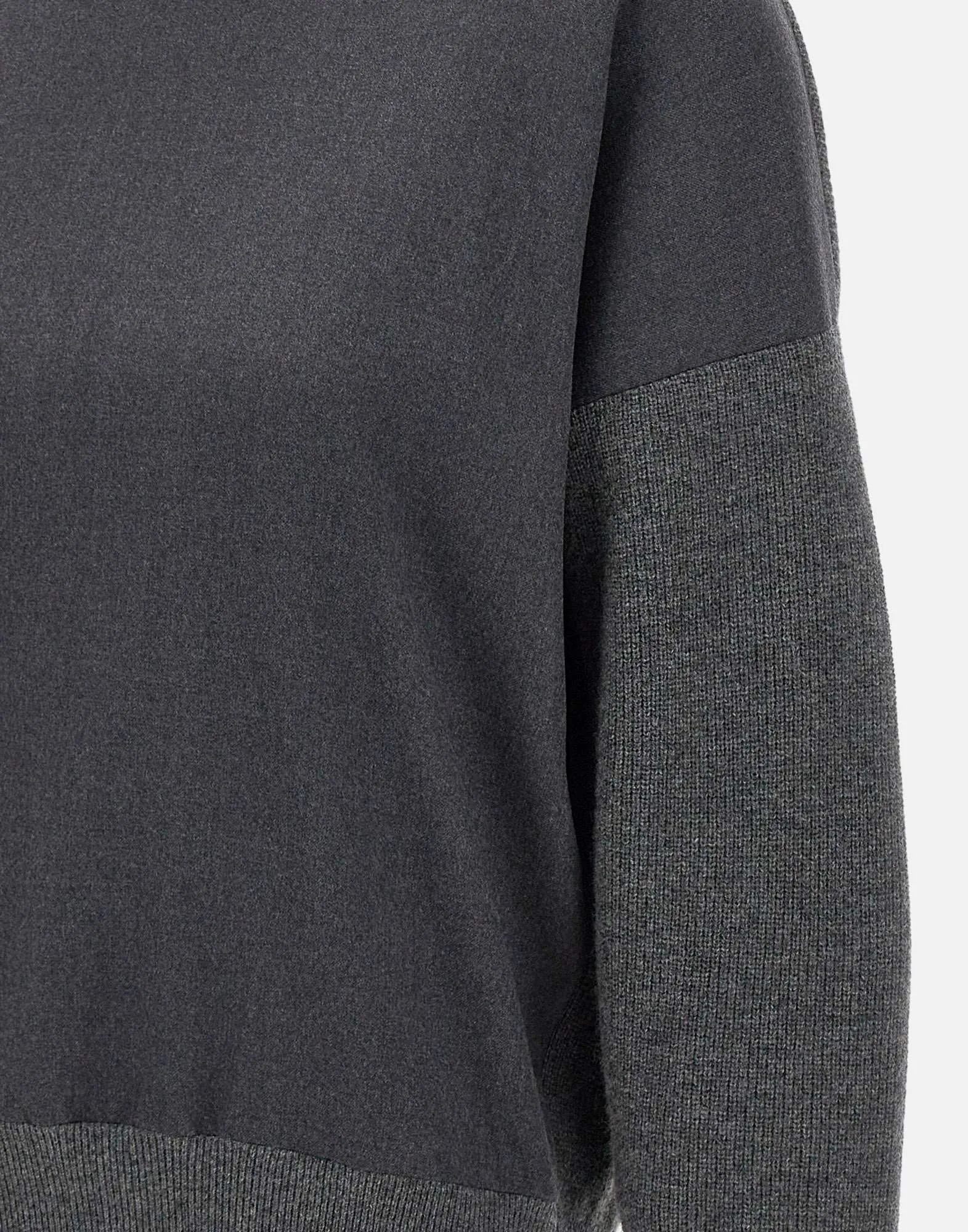 Wool Silk Cashmere Sweater in Smoky Grey