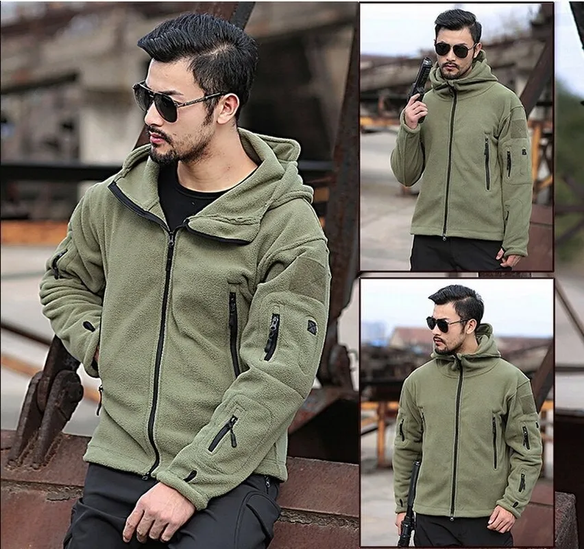 ZOGAA 2020 Casual Men Jackets Military Fleece Tactical Jacket Overcoat Outdoor Polartec Thermal Windbreaker Mens Jackets Coats